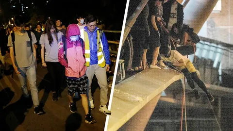 ม็อบยึดม.โพลีเทคนิค ยอมมอบตัว หลังตำรวจล้อมจับจนต้องโรยตัวหนี