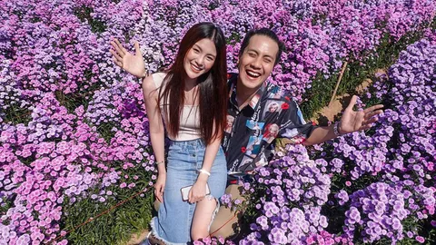 ซุบซิบกับหมวยแซบ : เป้ วงมายด์ ยอมลุยดงดอกไม้ถ่ายรูปคู่กับแฟนสาว