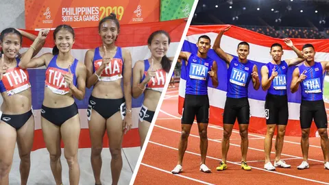 ย้อนชมคลิป ทีมลมกรดชาย-สาวไทย 4X100 ซิวทองซีเกมส์ 2019