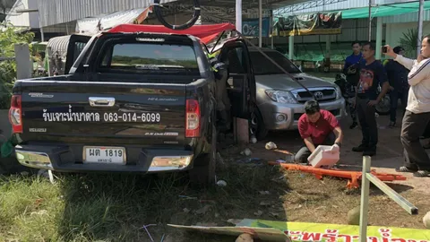 หนุ่มอุดรฯขับกระบะแล้ววูบ ชน จยย.ป้าวัย62 ดับคาที่ ส่วนตัวเองตายที่ รพ.