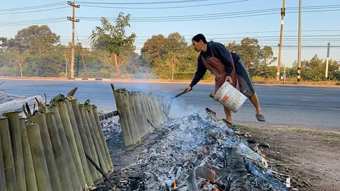 มองทั่วทิศเมืองไทย : เผาข้าวหลามแบบพื้นบ้าน