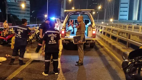 แว้นวัย 14 คาที่ แข่งซิ่งท้านรก ชนราวสะพาน