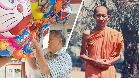 "ปอ ประตูน้ำ" มุ่งทางธรรม ร่วมแจกทาน งานรำลึก 24 ปี หลวงพ่อเกษม เขมโก 