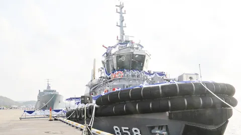 กองทัพเรือ ทำพิธีรับมอบเรือลากจูงขนาดกลางลำใหม่ "เรือหลวงหลีเป๊ะ" 