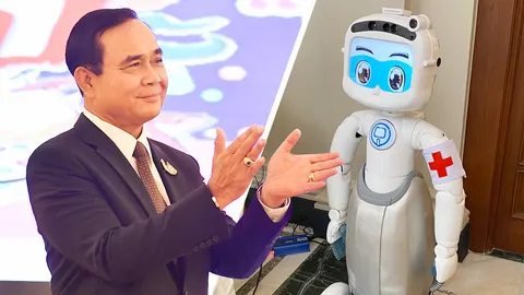 นายกฯ ประชุมสรุปโคโรนา ขอบคุณเอกชนนำหุ่นยนต์ดินสอ ช่วยคัดกรองที่สนามบิน