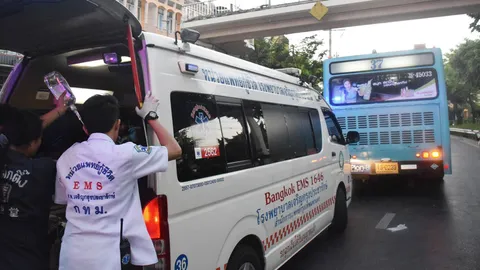 ปอ.37 ชนหนุ่มวิ่งข้ามถนนตัดหน้ารถ กระเด็นสลบ แต่รอดหวุดหวิด