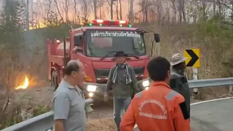 เชียงใหม่ระดมกำลังดับไฟป่าในที่ราชพัสดุหลังห้วยตึงเฒ่า-หมู่บ้านป่าแหว่ง
