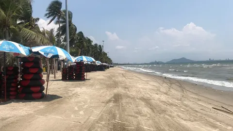 ผู้ว่าฯชลบุรี สั่งด่วนสกัดโควิด-19 ให้วางร่ม เตียงผ้าใบริมหาดห่าง 1 เมตร