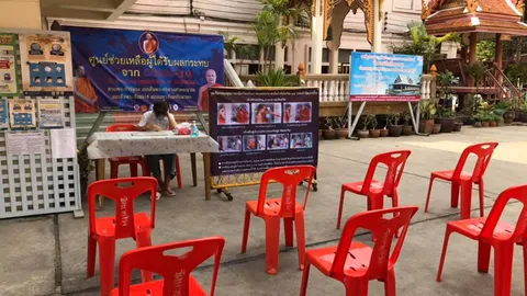 “วัดนายโรง” ตั้งโรงทานแจกอาหาร-หน้ากากผ้า