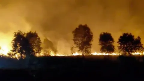 ปะทุอีก ไฟป่าลุกไหม้ 3 ตำบล วอดพื้นที่เกษตรชาวบ้าน สูญกว่า 10 ไร่ (คลิป)