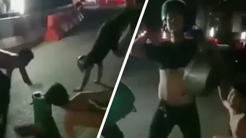 จับ 3 วัยรุ่นไม่กลัวเคอร์ฟิว “เต้นกวนโอ๊ย” ปีนป่ายแบริเออร์กลางถนน