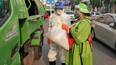 กทม.จัดชุดป้องกันติดเชื้อโควิด-19 แจกให้เจ้าหน้าที่รักษาความสะอาด