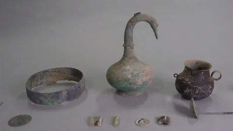 จีนขุดค้นพบ “กาน้ำสัมฤทธิ์หัวหงส์” โบราณ