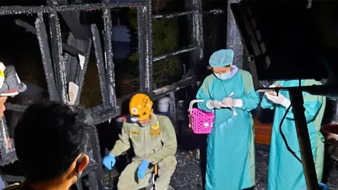 เผาร้านเสริมสวย ป้าห่วงทรัพย์สิน วิ่งขึ้นไปเก็บของ ถูกไฟคลอกสลด