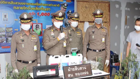 น.1 นำ สืบ บก.น.5 ทองหล่อ ทลายโกดังปลูกกัญชาข้ามชาติ ขายผ่านออนไลน์