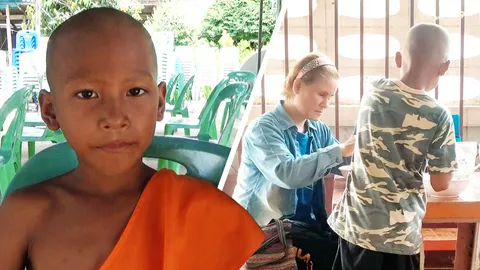 เปิดใจ "สามเณรน็อต" ดูแลแม่ตาบอด รับจ้างบวชหน้าไฟ ได้เงิน 300 ยกให้หมด (คลิป)