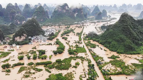 นาทีระทึก บ้านพัง! จีนอ่วม น้ำท่วมหนัก ‘กุ้ยหลิน’ ก็ไม่รอด ‘จมน้ำ’ (คลิป)