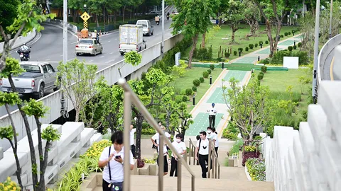 ประมวลภาพ “สวนลอยฟ้าเจ้าพระยา” จุดชมวิว คนฝั่งธนฯ กับฝั่งพระนคร