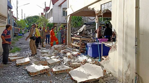 แก๊สหุงต้มบึม-ตึกพังยับ ถังใหญ่ 48 กิโลกรัม