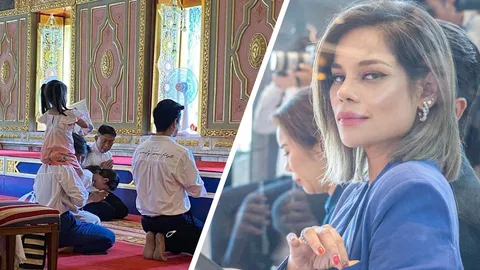 โอปอล์ ปาณิสรา เคลียร์ดราม่าไม่เห็นตลก หลังลูกสาวขี่คอไหว้พระในวัด