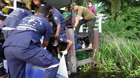 ชาวบ้านผงะ ตัวเงินตัวทองรุมแทะศพ ลุงเมากู้ลอบดักปลาจมน้ำดับ