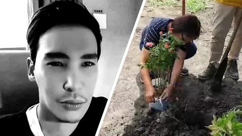 แม่ "นาธาน โอมาน" นำดอกไม้ปลูกรอบหลุมฝังศพ รำลึกจากไป 41 วัน (คลิป)