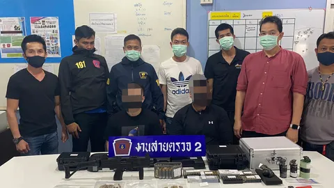 191 จับหนุ่มลอดช่องและอินโดฯ ขับรถเถื่อน-ขายอาวุธให้ลูกค้าแลกบิตคอยน์ 