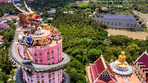 วัดสามพราน นครปฐม ที่เที่ยวใกล้กรุงเทพฯ ชมมังกรทะยานฟ้าสุดอลังการ