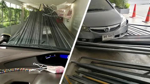 เจออีก เหล็กไหล รถช่างขับขึ้นห้างดัง เก๋งตามหลังหวิดชะตาขาด (คลิป)