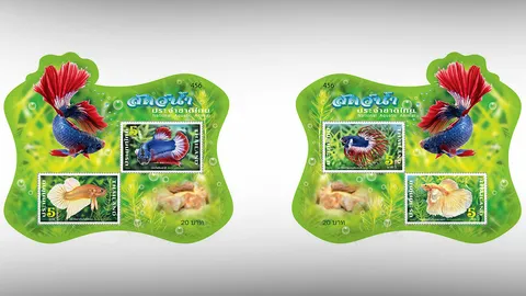 แสตมป์ชุดปลากัดสัตว์น้ำประจำชาติ