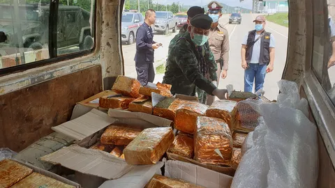 รวบหนุ่มพม่าลอบขนกัญชา 136 กก. คาด่านมั่นคง แม่สอด ค่ากว่า 4 ล้าน