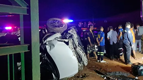 ซํ้ารอยอีก ไร้สัญญาณ ม้าเหล็กขยี้ "เก๋ง" คาราง ดับ 1-เจ็บ 2