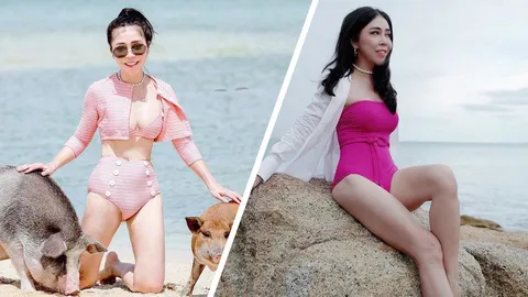 ว้าว ส้ม ชนัดดา แม่พีช พชร เผยลุคชุดว่ายน้ำ โชว์หุ่นสวยในวัยขึ้นเลข 5