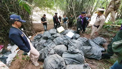 พบยาบ้า 8 ล้านเม็ด ซุกป่าริมน้ำเหืองที่ด่านซ้าย คาดมาพักรอขนเข้า กทม.