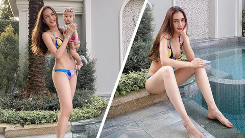 เนย โชติกา จำลองสระว่ายน้ำที่บ้านเป็นทะเล อวดหุ่นแซ่บๆ ในชุดบิกินี