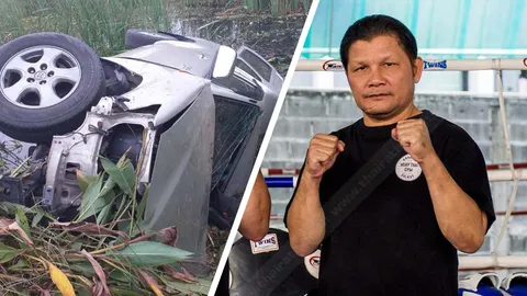 หวิดดับ "เขาค้อ แกแล็คซี่" กับเมีย ขับปิกอัพส่งดีวัว ชนท้ายรถพ่วงตกน้ำ 