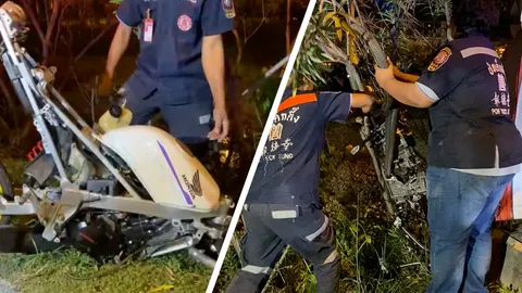 แว้นซิ่งประลองความเร็ว เจอหมาดำวิ่งตัดหน้า ชนเข้าอย่างจัง ตาย 1