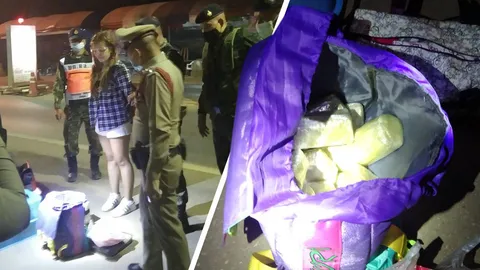 รวบ 2 สาวใจกล้า ขนยาบ้า 4 หมื่นเม็ด ผ่านด่านช่วงตรวจเข้มโควิด