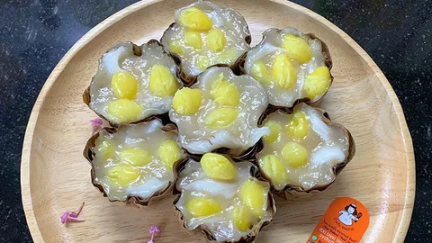 ขนมเข่งมะพร้าวอ่อน-แปะก๊วย บ้านส้ม ขนมสวย