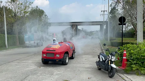 คลองสาม พบอีก 6 ราย ติดโควิด-19 จนท.ของ อบต.เร่งฉีดยาฆ่าเชื้อ 4 หมู่บ้าน