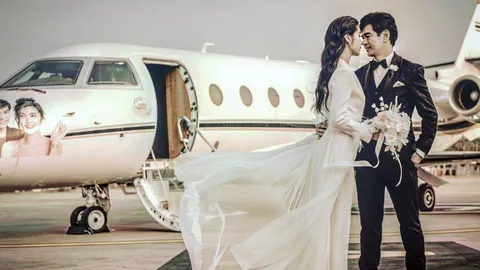 “จ๊ะจ๋า-จิ๊บ” เหินฟ้าจดทะเบียนกลางอากาศ ชุดเจ้าสาวได้แรงบันดาลใจมาจาก “เจ้าบ่าว”