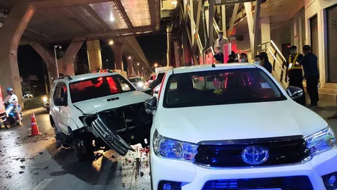 สน.บางเขน อายัดตัว ขรก.หนุ่มซิ่งฟอร์จูนเนอร์ชนเละที่ รพ.ภูมิพล รอสอบสวน