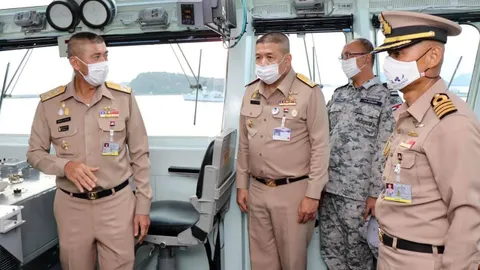 "บิ๊กแก๋ง" ควง "บิ๊กปู" ตรวจความพร้อมการฝึกกองทัพเรือ ประจำปี 2564