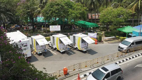 คนบางแคแห่ตรวจโควิดกับรถโมบายล์ แถวยาว เคลียร์ตรวจเสร็จหมดใน 2 ชั่วโมง