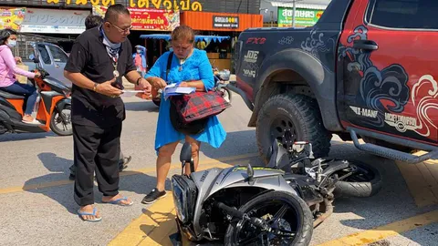 "น้านงค์ เชิญยิ้ม" ตลกดัง กลับรถถูกจยย.พุ่งชน คนขี่วัย 15 เจ็บหนัก