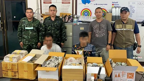 จับยึดคลังแสงลอบส่งเมียนมา กระสุนปืน 6,000 นัด ระเบิดสังหาร 112 ลูก