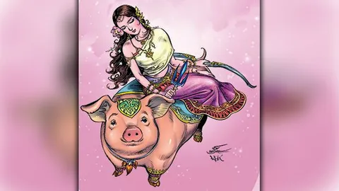 นางสงกรานต์ 64 รากษสเทวี ภักษาหารโลหิต พระหัตถ์ทรงธนู-ตรีศูล