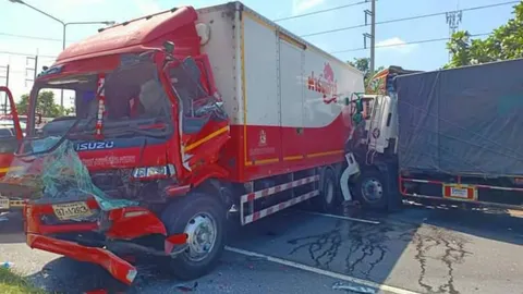 รถขนมปัง เปิดคลิปยัน เบรกแล้ว ไม่ได้ชนท้ายสิบล้อจนมีคนบาดเจ็บ 