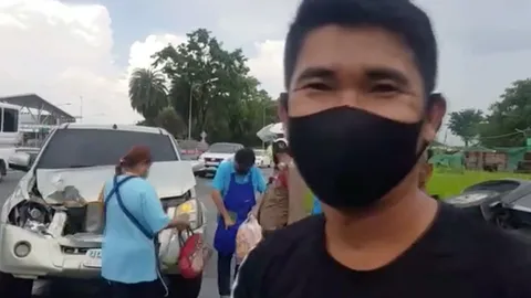 เซียนพระซ้อนแผน ล่าโจรหลอกซื้อหลวงปู่ทวด ขับรถไล่ จยย. เสียหลักชนกระบะ