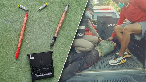 ไม้ง่ามหลีกไป ตำรวจโกสุมพิสัย ใช้ปืนช็อตไฟฟ้า สยบคลั่งถือเคียวพุ่งชาร์จ